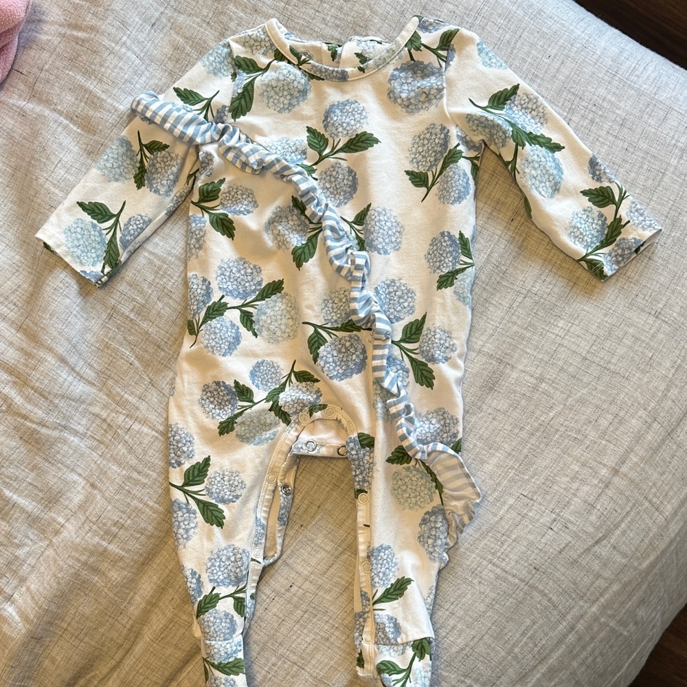 Mud pie blue magnolia onesie